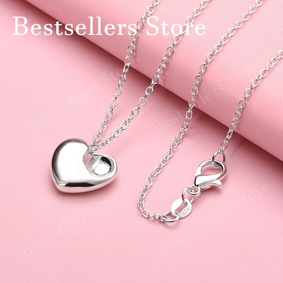 Изысканное глянцевое колье-подвеска в форме сердца из стерлингового серебра 925 пробы, длина 16-30 дюймов, для женской моды, свадебных украшений и аксессуаров.
Изысканное глянцевое колье-подвеска в форме сердца из стерлингового серебра 925 пробы, длина 16-30 дюймов, для женской моды, свадебных украшений и аксессуаров.