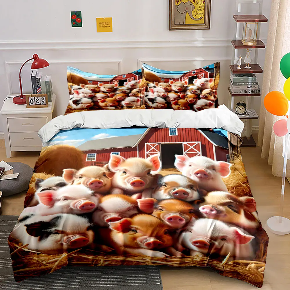 3pcs Adorable piglets cuddling on hay Duvet Cover Set with 3D Printing Design Soft Polyester Bedding Set All-Season Comfort
3pcs Adorable piglets cuddling on hay Duvet Cover Set with 3D Printing Design Soft Polyester Bedding Set All-Season Comfort