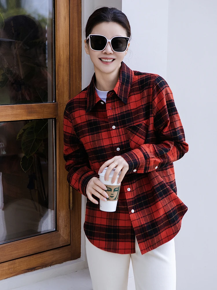 Классическая хлопковая рубашка в клетку, винтажный стиль, приталенный крой, отложной воротник, длинный рукав, женская, гарантированное тепло, прямой крой
Классическая хлопковая рубашка в клетку, винтажный стиль, приталенный крой, отложной воротник, длинный рукав, женская, гарантированное тепло, прямой крой