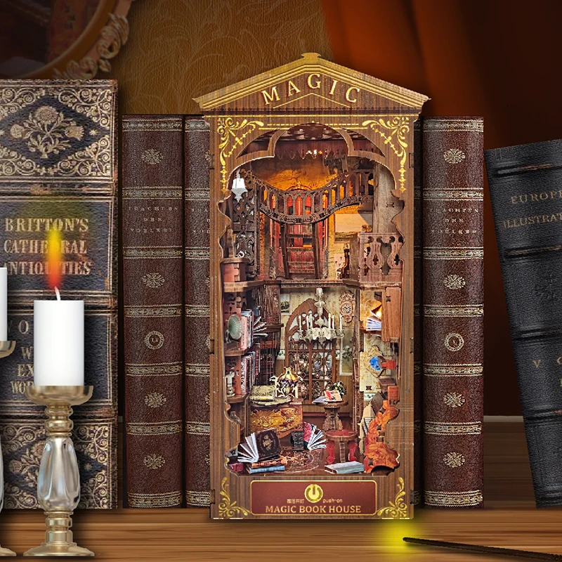 DIY Wooden Magic House Book Nook Shelf Insert Kits Miniature Saint Church Bookends Doll Houses Bookshelf Handmade Crafts Gifts
DIY Wooden Magic House Book Nook Shelf Insert Kits Miniature Saint Church Bookends Doll Houses Bookshelf Handmade Crafts Gifts