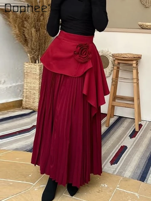 Street Personality Fashion Skirt Women Summer Elegant Three-dimensional Flower High-end High-waisted Mid-length Pleated Skirt
Street Personality Fashion Skirt Women Summer Elegant Three-dimensional Flower High-end High-waisted Mid-length Pleated Skirt
