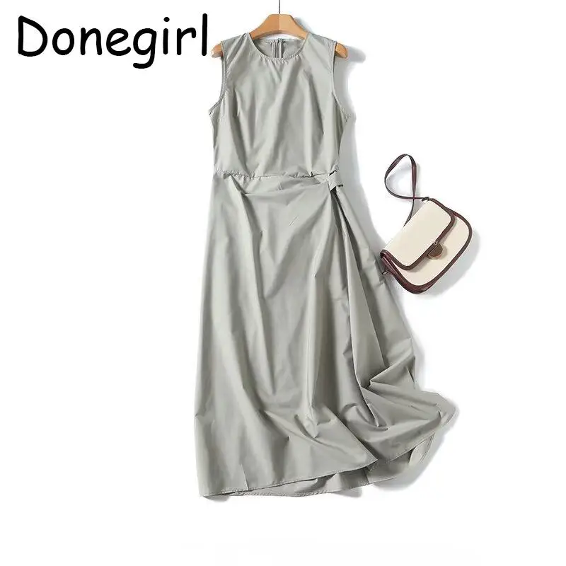 Donegirl 2024 Summer New Women Fashion Sleeveless Solid Slim Long Dresses Elegant Temperament Simple Dress Female Chic Robe
Donegirl 2024 Summer New Women Fashion Sleeveless Solid Slim Long Dresses Elegant Temperament Simple Dress Female Chic Robe