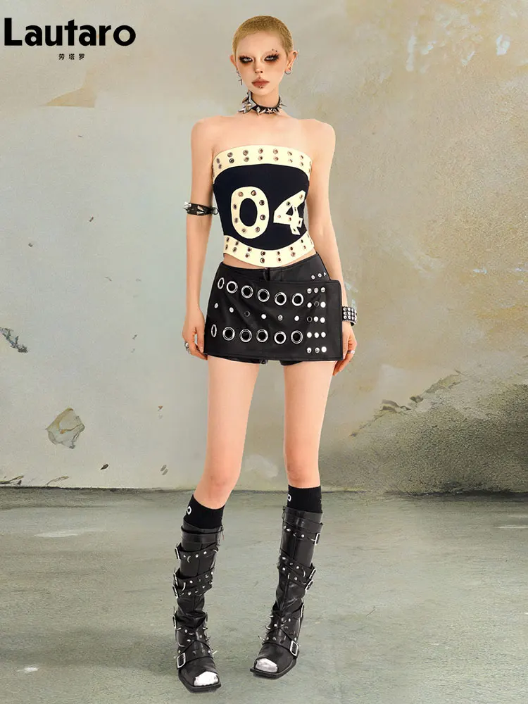 Lautaro Spring Summer Hollow Out Black Pu Leather Mini Skirt Women Luxury Designer Steampunk Punk Style Clothes Streetwear 2026
Lautaro Spring Summer Hollow Out Black Pu Leather Mini Skirt Women Luxury Designer Steampunk Punk Style Clothes Streetwear 2026