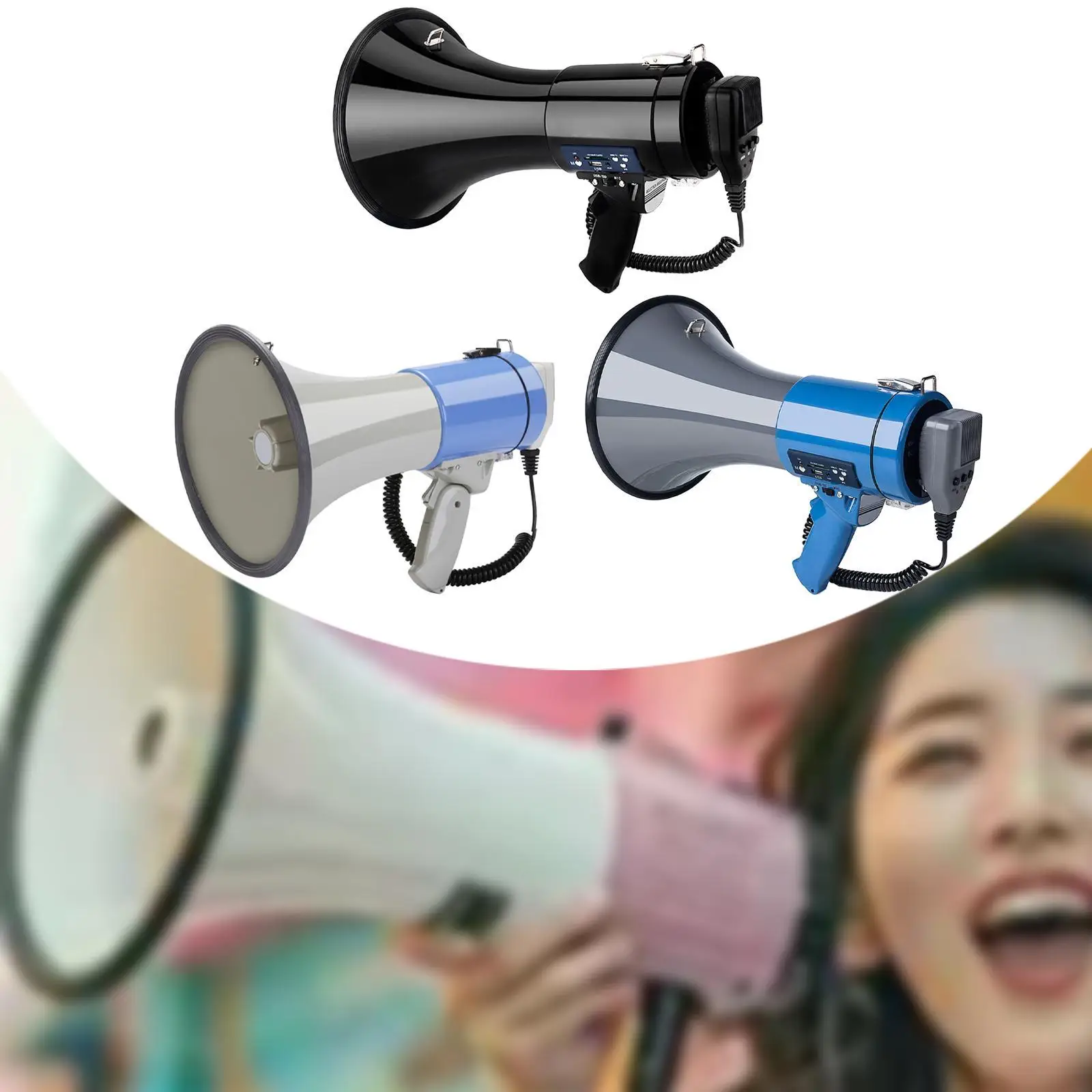 Megaphone Bullhorn Megaphone Speaker 240 Seconds Recording, Gift Portable 50W Portable Amplifier for Events
Megaphone Bullhorn Megaphone Speaker 240 Seconds Recording, Gift Portable 50W Portable Amplifier for Events