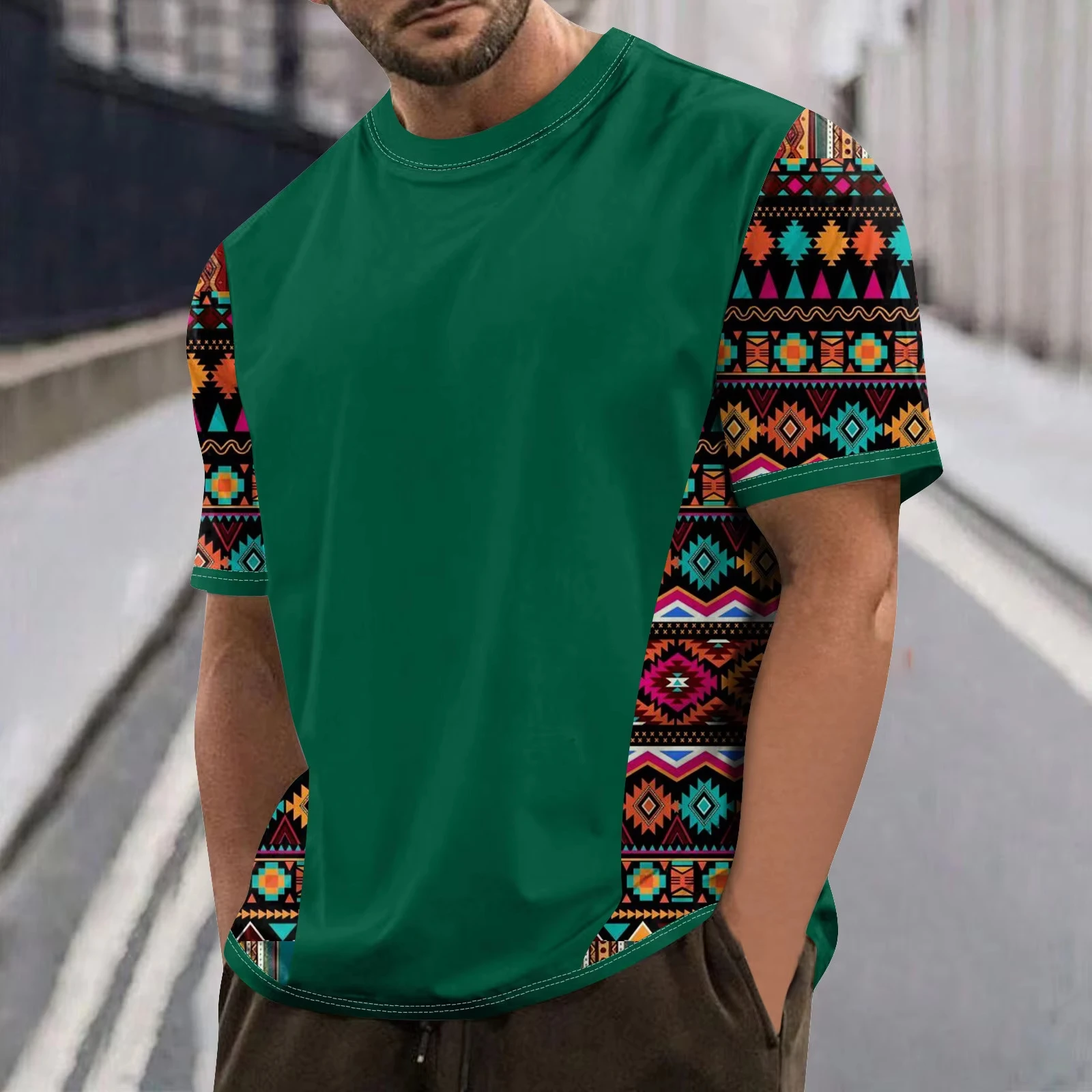 Casual Men's T-Shirt Ethnic Print Short Sleeve Summer Round Neck Streetwear Vintage Man Loose Sweatshirt Breathable Men Clothes
Casual Men's T-Shirt Ethnic Print Short Sleeve Summer Round Neck Streetwear Vintage Man Loose Sweatshirt Breathable Men Clothes