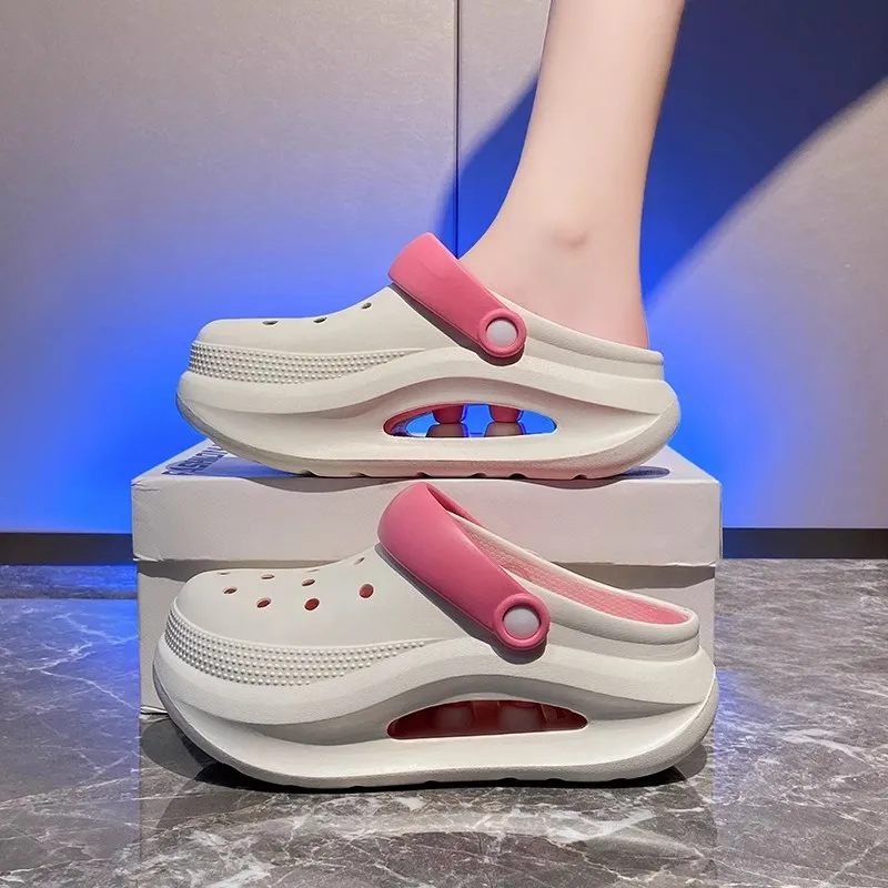 Women's garden shoes for summer, with non-slip thick soles and height-increasing dual-use slip-on sandals for office use.
Women's garden shoes for summer, with non-slip thick soles and height-increasing dual-use slip-on sandals for office use.