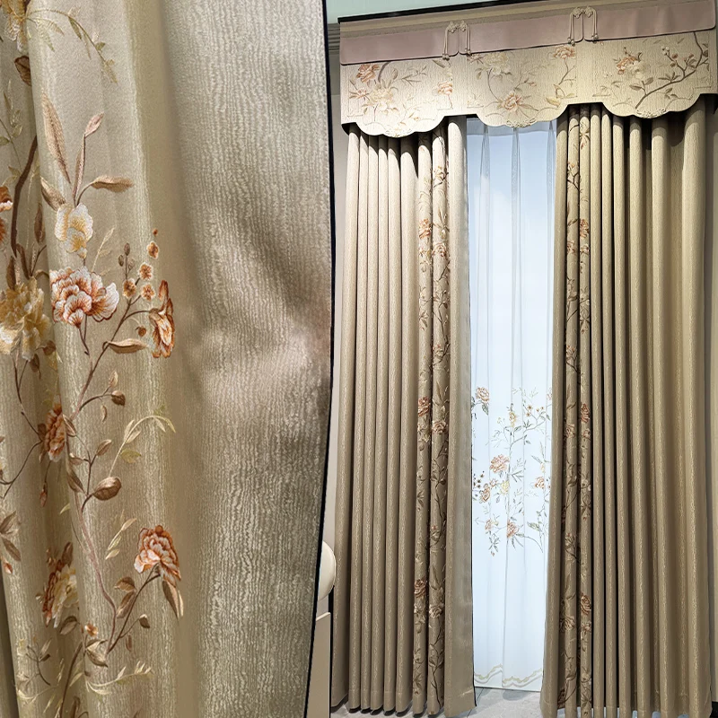 Custom luxury European classical embroidery texture cloth livingroom beige blackout curtain tulle valance drape M1825
Custom luxury European classical embroidery texture cloth livingroom beige blackout curtain tulle valance drape M1825