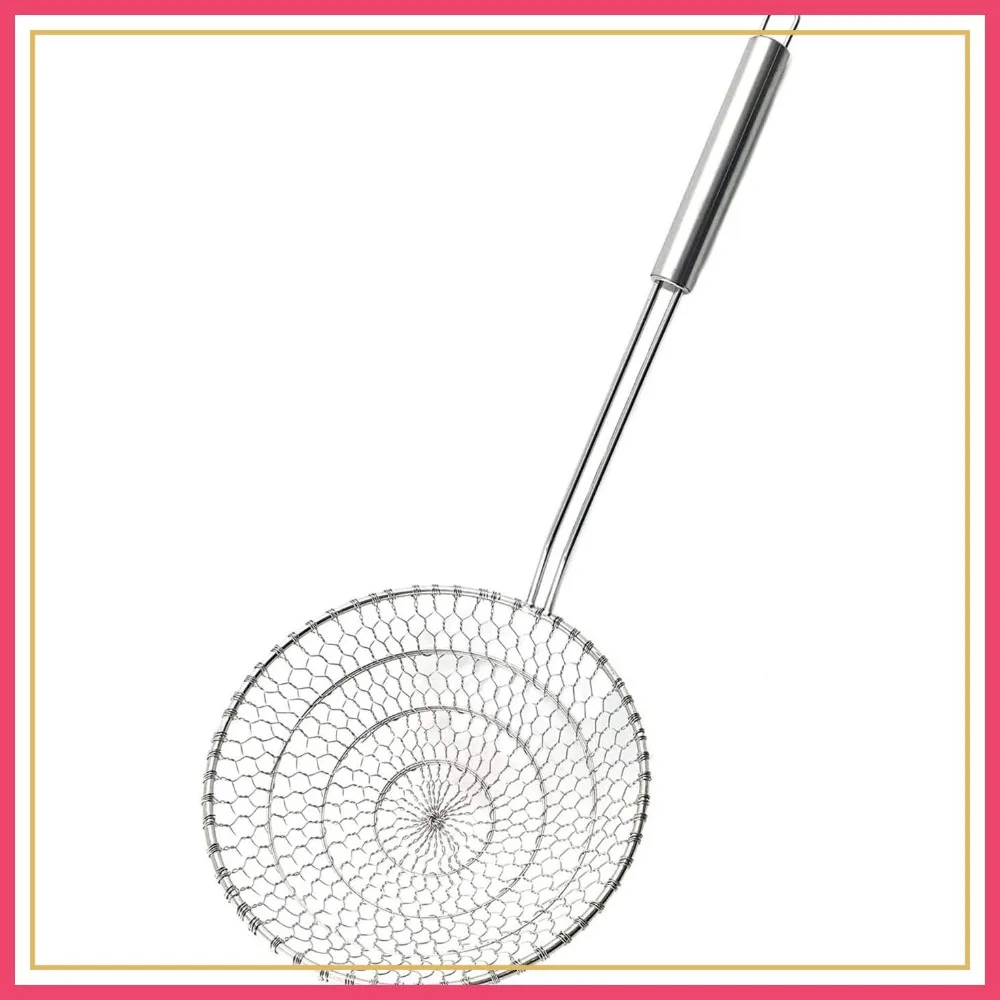 Stainless Steel Spider Strainer, 7-Inch Wire Skimmer for Asian Kitchen, Professional Spiral Mesh
Stainless Steel Spider Strainer, 7-Inch Wire Skimmer for Asian Kitchen, Professional Spiral Mesh