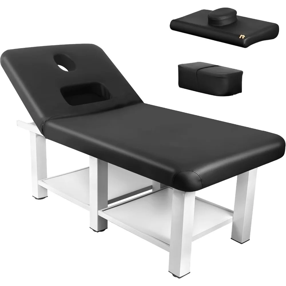 Massage Bed, 31.5 x 75 in Black Wide Stationary Massage Table, 1150LBS Capacity SPA Table, Adjustable Massage Table, with Backre
Massage Bed, 31.5 x 75 in Black Wide Stationary Massage Table, 1150LBS Capacity SPA Table, Adjustable Massage Table, with Backre