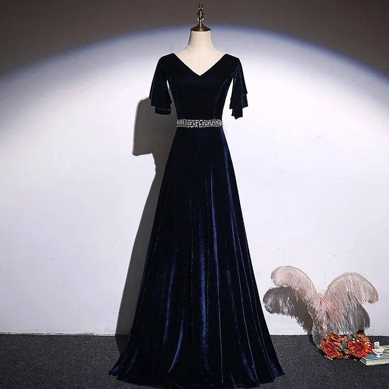 Elegant V Neck Evening dresses short sleeve long Party dresses luxury dress Velvet dress women luxury Formal dress women elegant
Elegant V Neck Evening dresses short sleeve long Party dresses luxury dress Velvet dress women luxury Formal dress women elegant