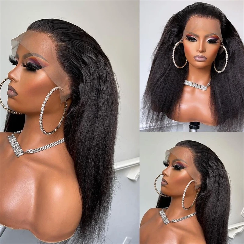 Soft 26inch 180Density Long Natural Black Kinky Straight Lace Front Wig For Women BabyHair Daily Middle Part Glueless Preplucked
Soft 26inch 180Density Long Natural Black Kinky Straight Lace Front Wig For Women BabyHair Daily Middle Part Glueless Preplucked