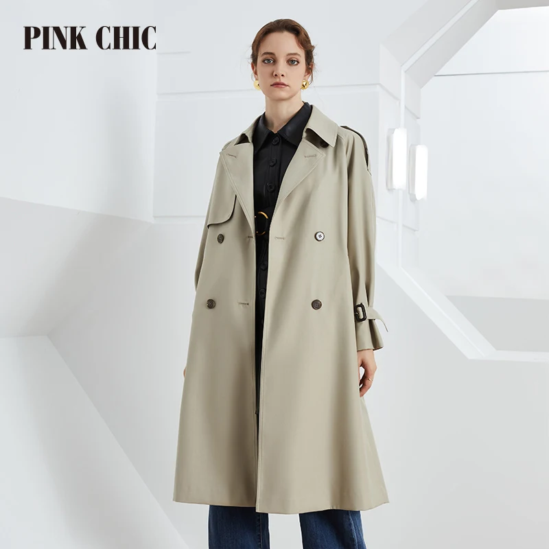 PINK CHIC New Spring Autumn Windbreaker Longer Lapel Collar Women Double Breasted Waist Belt Grace Commuting British Trench 802
PINK CHIC New Spring Autumn Windbreaker Longer Lapel Collar Women Double Breasted Waist Belt Grace Commuting British Trench 802