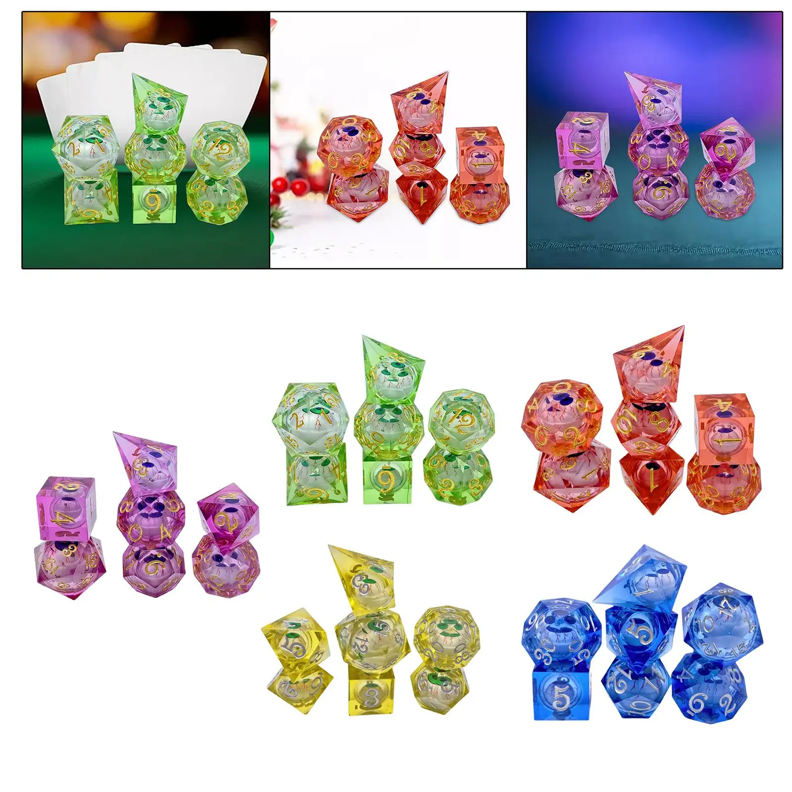 7x Polyhedral Dices Role Playing Dice D4 D8 D10 D12 D20 Family Table Game Entertainment Toy for Cafe Wedding Table Board
7x Polyhedral Dices Role Playing Dice D4 D8 D10 D12 D20 Family Table Game Entertainment Toy for Cafe Wedding Table Board