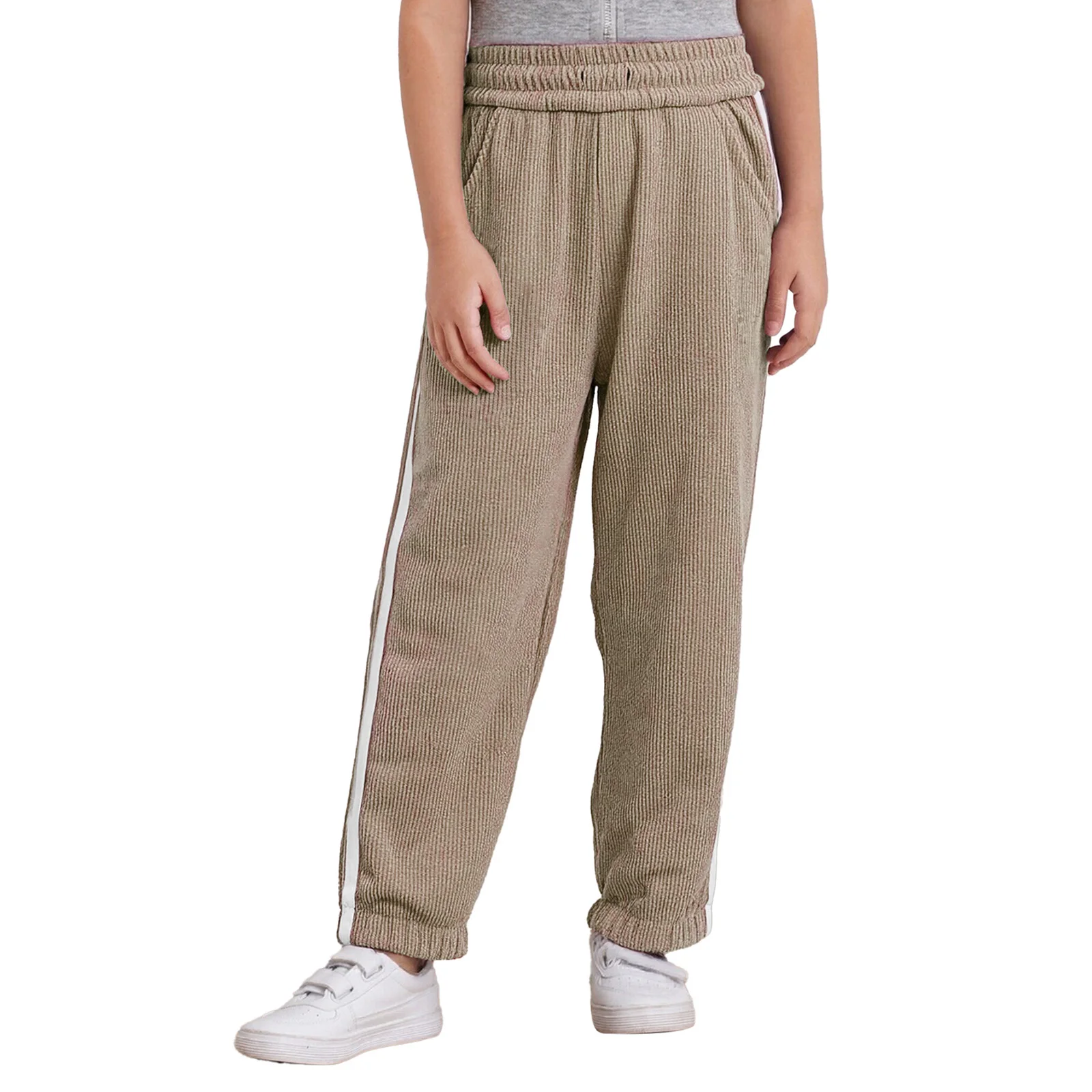 Kids Girls Warm Fleece-Lined Corduroy Pants Winter Sides Striped Elastic Waistband Sweatpants with Pockets Trousers Casual Pants
Kids Girls Warm Fleece-Lined Corduroy Pants Winter Sides Striped Elastic Waistband Sweatpants with Pockets Trousers Casual Pants