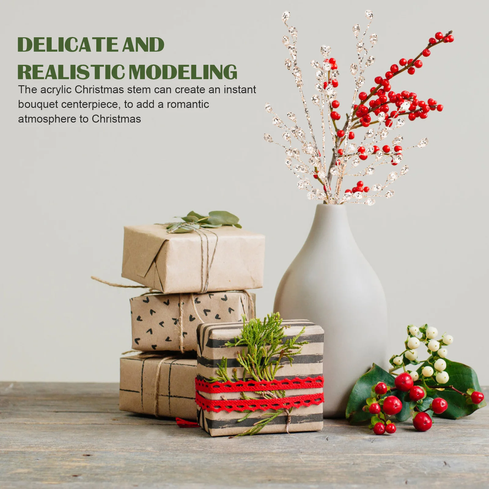 2Pcs Fake Acrylic Berry Stems Christmas Acrylic Picks for Wreath Decor Vase Filler Holiday Party Floral Decoration Artificial
2Pcs Fake Acrylic Berry Stems Christmas Acrylic Picks for Wreath Decor Vase Filler Holiday Party Floral Decoration Artificial