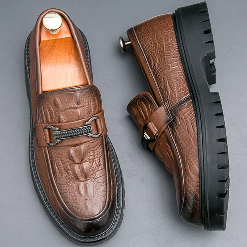 Platform Casual Business Leather Shoes Men Trend Men's Dress Shoes High Quality Social Wedding Leather Shoes Men Office Loafers
Platform Casual Business Leather Shoes Men Trend Men's Dress Shoes High Quality Social Wedding Leather Shoes Men Office Loafers