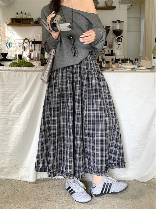 plus Size Retro Plaid High Waist Loose Slimming A-Line Knee-Length Long Skirt Spring Summer New Style Korean Style Commute
plus Size Retro Plaid High Waist Loose Slimming A-Line Knee-Length Long Skirt Spring Summer New Style Korean Style Commute