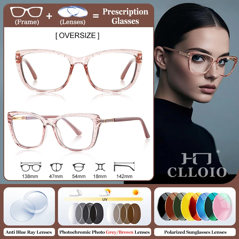 CLLOIO Simple Geometric Cat Eye Blue Light Blocking Glasses Women's Fashion Prescription Eyeglasses Optical Lenses With Recipe
CLLOIO Simple Geometric Cat Eye Blue Light Blocking Glasses Women's Fashion Prescription Eyeglasses Optical Lenses With Recipe