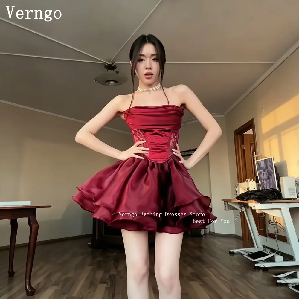 Verngo Burgundy Satin Shiny Short Party Dress Spaghetti Straps A Line Tiered Cocktail Dress Graceful Graduation Dress Customized
Verngo Burgundy Satin Shiny Short Party Dress Spaghetti Straps A Line Tiered Cocktail Dress Graceful Graduation Dress Customized
