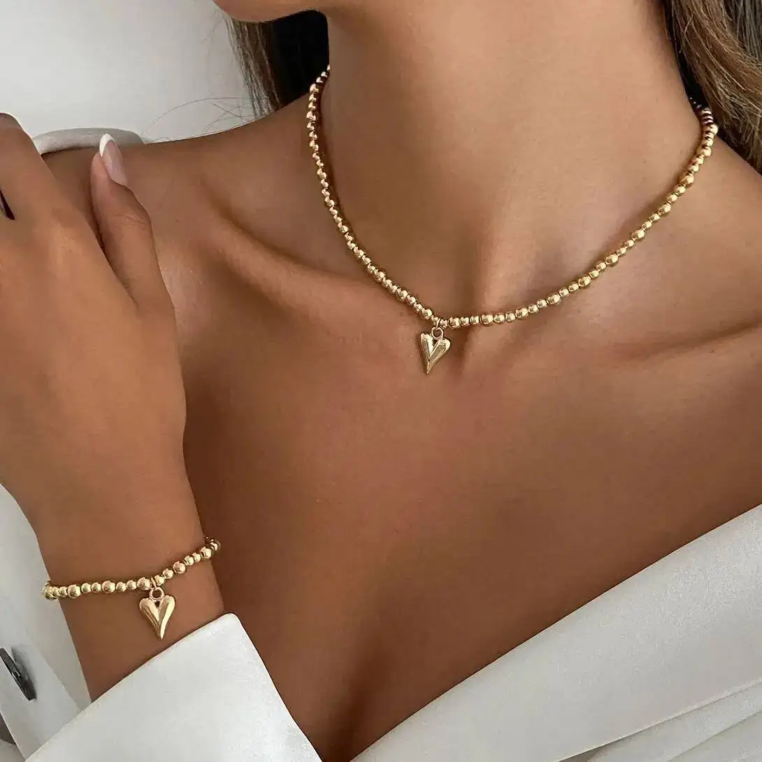 SHIXIN Trendy Irregular Acrylic Beads Choker Necklace Bracelet Jewelry Set For Women Elegant Heart Pendant Necklace Bangle Gift
SHIXIN Trendy Irregular Acrylic Beads Choker Necklace Bracelet Jewelry Set For Women Elegant Heart Pendant Necklace Bangle Gift