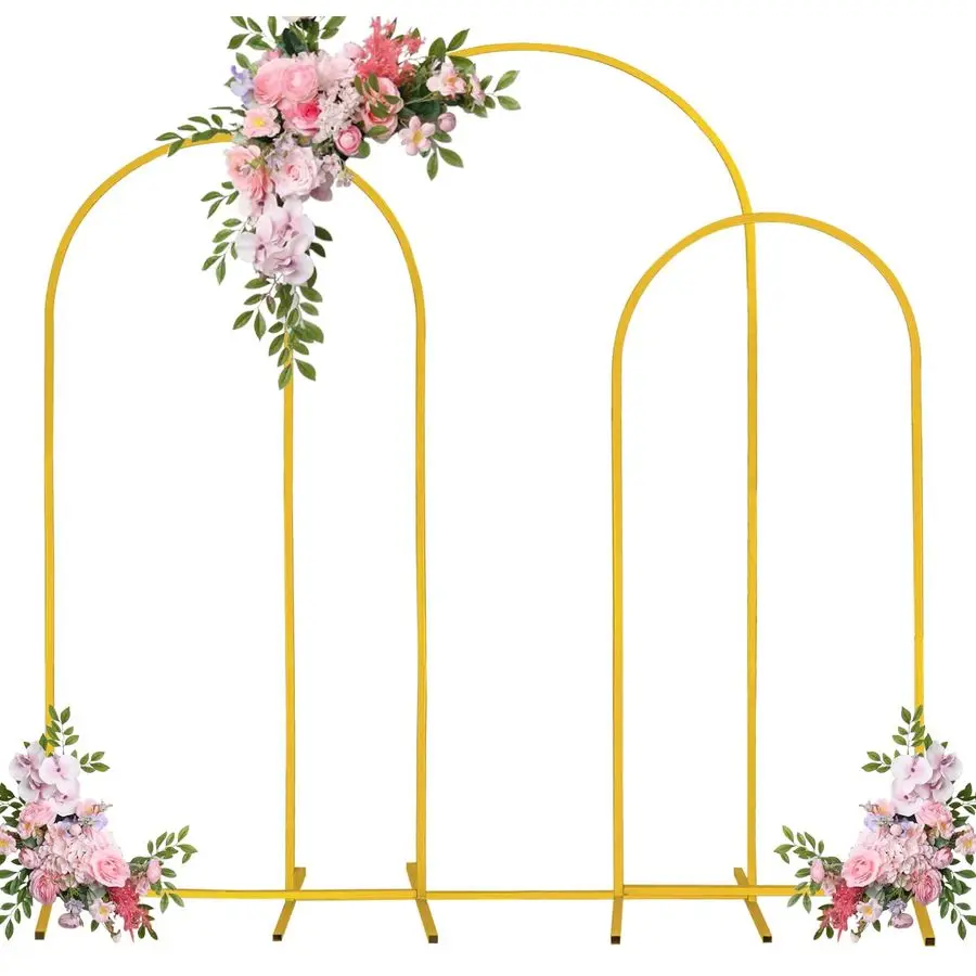 Set of 3 Arch Backdrop Stand 7.2FT, 6.6FT, 6FT Gold Wedding Balloon Stand Stable Metal Door Frame for Ceremony Birthday Party Br
Set of 3 Arch Backdrop Stand 7.2FT, 6.6FT, 6FT Gold Wedding Balloon Stand Stable Metal Door Frame for Ceremony Birthday Party Br
