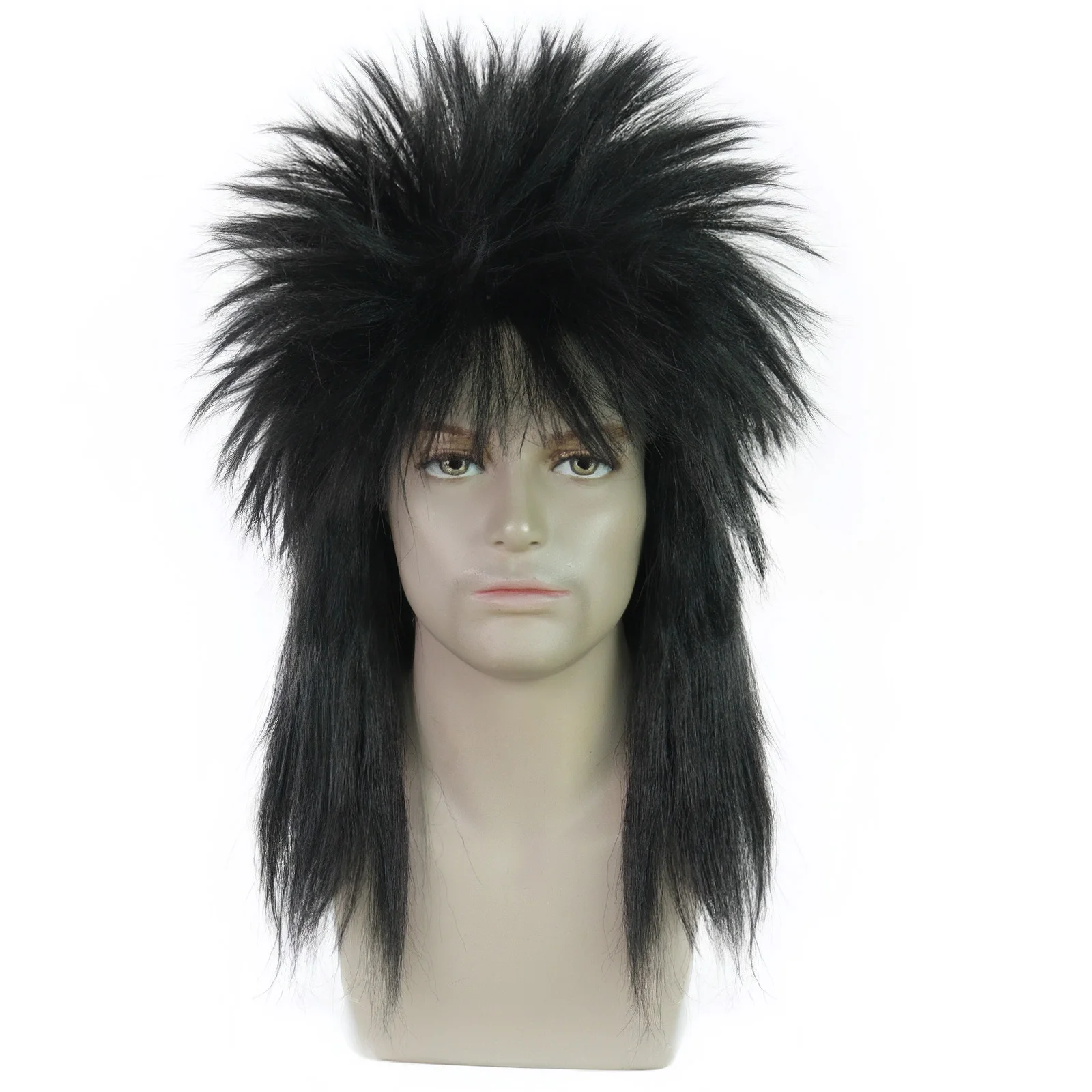 Synthetic Black Medium To Long Men'S Cosplay Wig, Rock Punk Style Wig, Suitable For Band Performances And Daily Outfits
Synthetic Black Medium To Long Men'S Cosplay Wig, Rock Punk Style Wig, Suitable For Band Performances And Daily Outfits