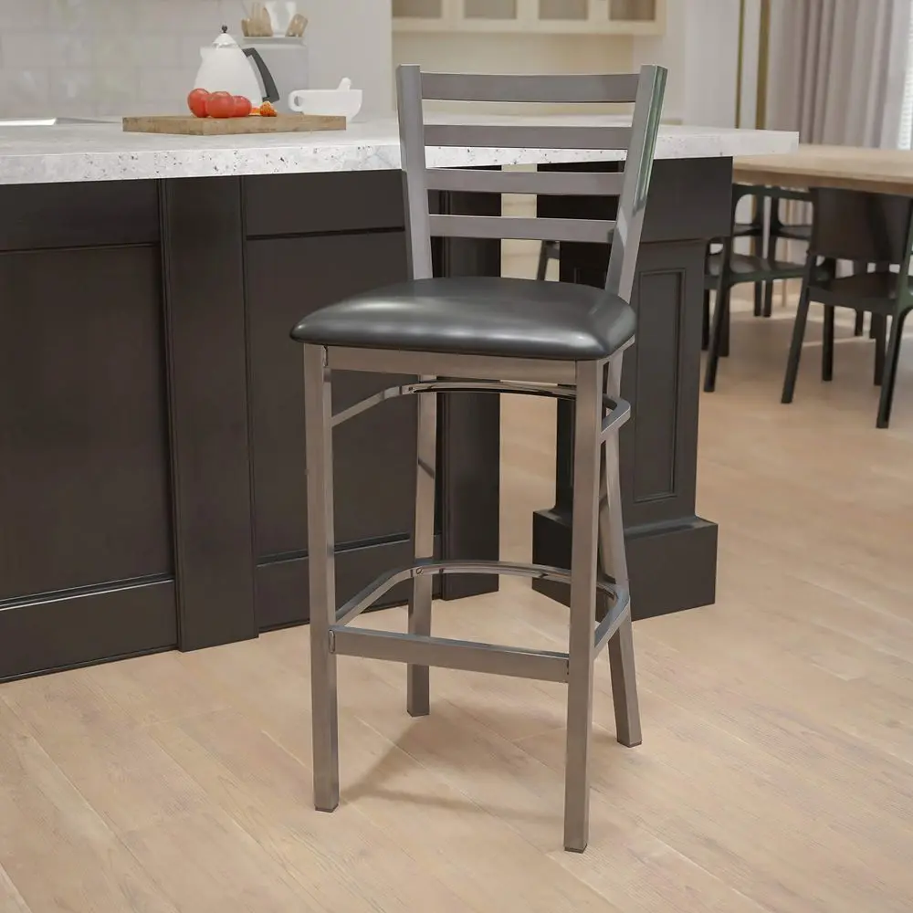 2 Pack HERCULES Series Silver Antique Finish with Clear Coat Ladder Back Metal Restaurant Barstool Black Vinyl Seat
2 Pack HERCULES Series Silver Antique Finish with Clear Coat Ladder Back Metal Restaurant Barstool Black Vinyl Seat