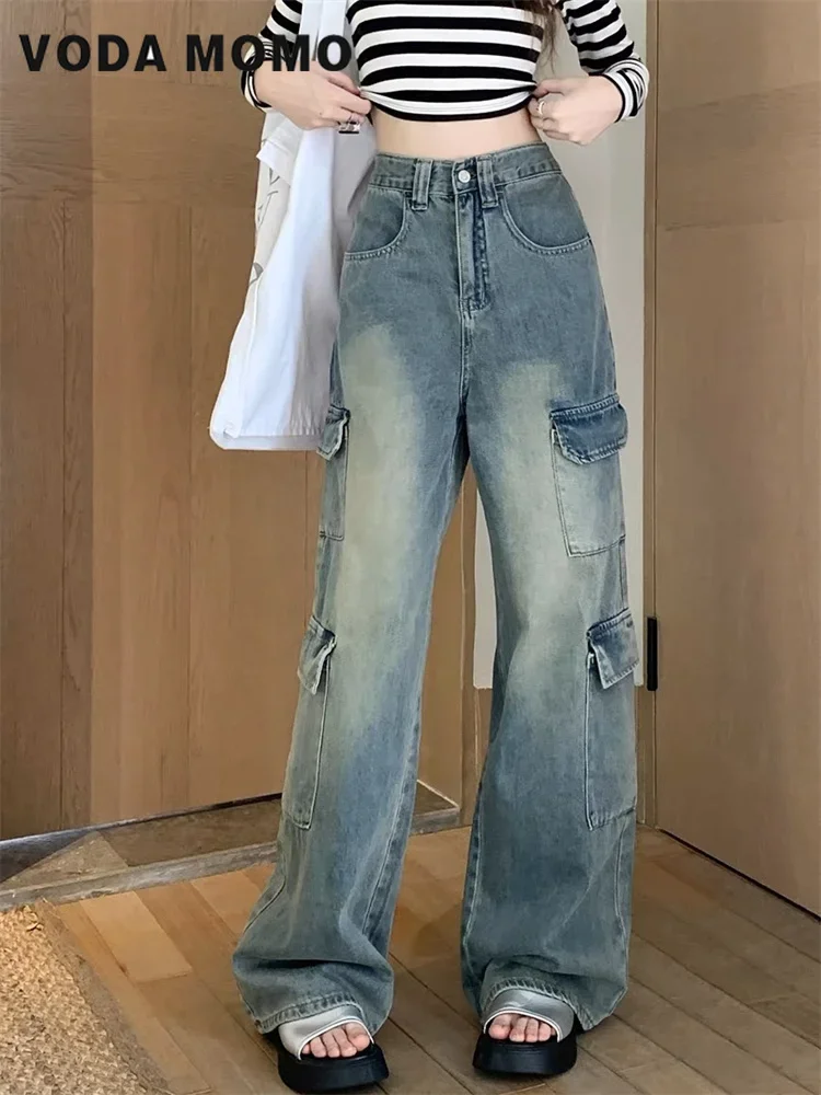 High Waist Loose Fashion Straight Wide Leg Jeans Female Streetwear Vintage Y2k Fashion Trouser Chic Pocket Denim Pants Women
High Waist Loose Fashion Straight Wide Leg Jeans Female Streetwear Vintage Y2k Fashion Trouser Chic Pocket Denim Pants Women