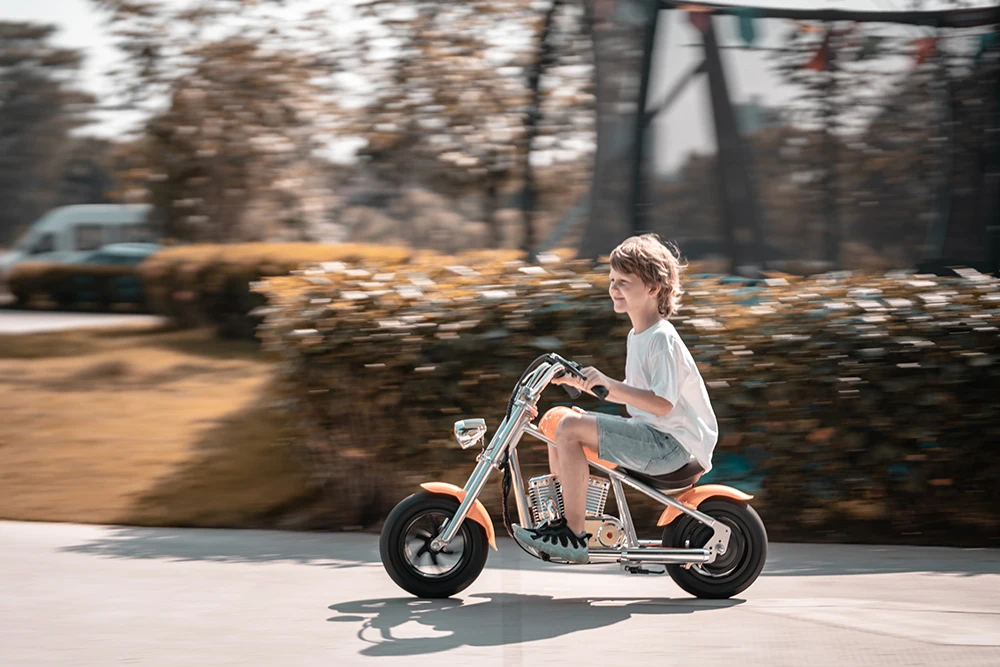 Crusher 12 Plus Electric Motorized Ride-On, Bluetooth Audio, 10MPH 3-Speed Control, IPX4 Waterproof Retro Steel Frame Chopper
Crusher 12 Plus Electric Motorized Ride-On, Bluetooth Audio, 10MPH 3-Speed Control, IPX4 Waterproof Retro Steel Frame Chopper