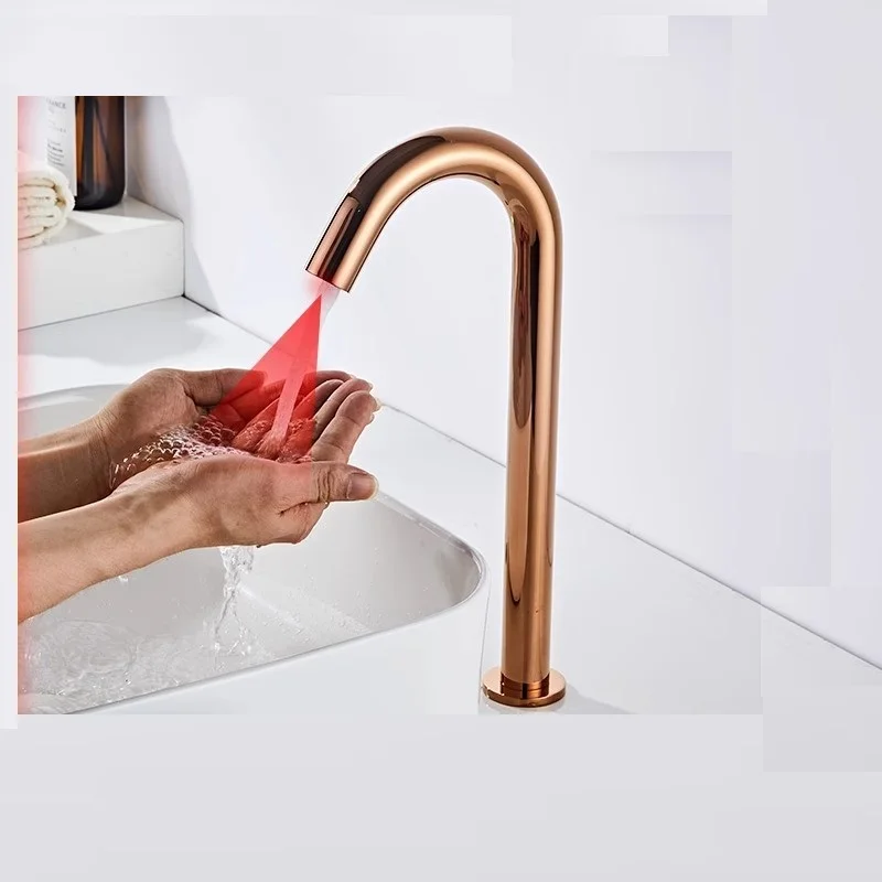 MTTUZK Deck Mounted Rose Gold Sensor Faucet Integrated type Automatic Sensor Tap Bathroom Wash Basin Touchless infrared Faucet
MTTUZK Deck Mounted Rose Gold Sensor Faucet Integrated type Automatic Sensor Tap Bathroom Wash Basin Touchless infrared Faucet