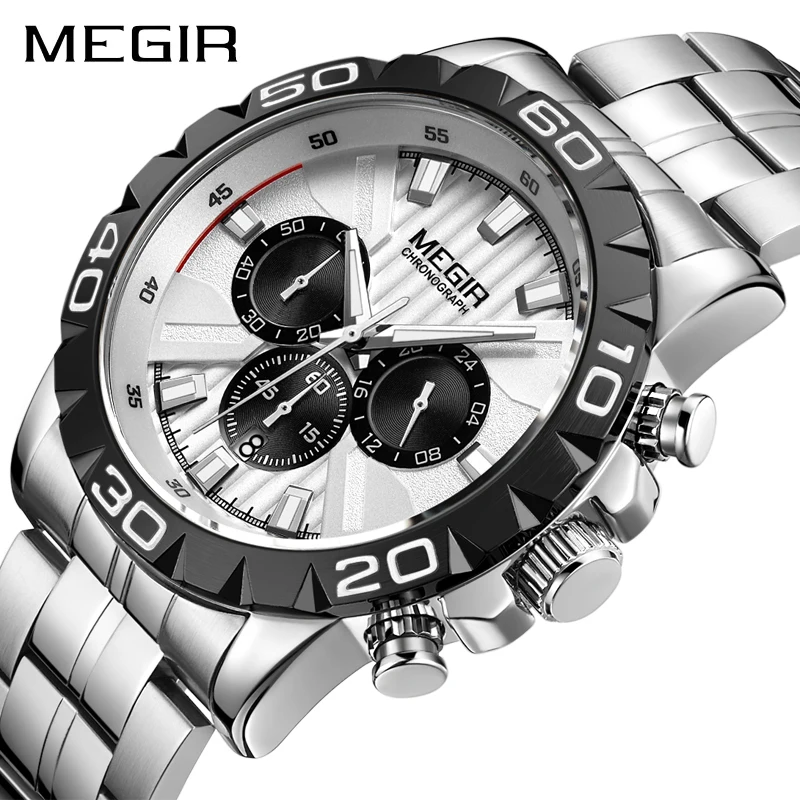 MEGIR New Mens Watches Top Brand Luxury Stainless Steel Waterproof Luminous Chronograph Quartz Watch for Men Relogio Masculino
MEGIR New Mens Watches Top Brand Luxury Stainless Steel Waterproof Luminous Chronograph Quartz Watch for Men Relogio Masculino