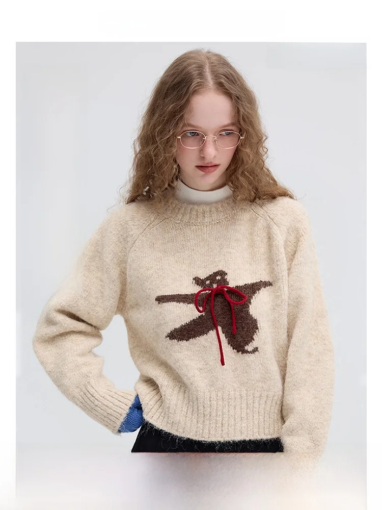 Женский вязаный шерстяной свитер VEGA CHANG с дизайном «Медведь», милый, с длинными рукавами, круглым вырезом, для повседневной носки, осень-зима
Женский вязаный шерстяной свитер VEGA CHANG с дизайном «Медведь», милый, с длинными рукавами, круглым вырезом, для повседневной носки, осень-зима