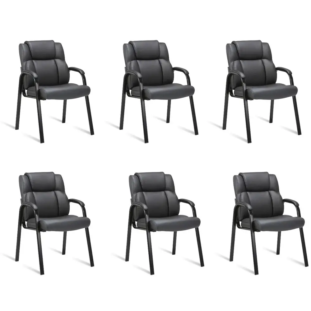 Leather Guest Chair with Padded Arm Rest for Reception Meeting Conference and Waiting Room Side Office Home Black 6 Pack
Leather Guest Chair with Padded Arm Rest for Reception Meeting Conference and Waiting Room Side Office Home Black 6 Pack
