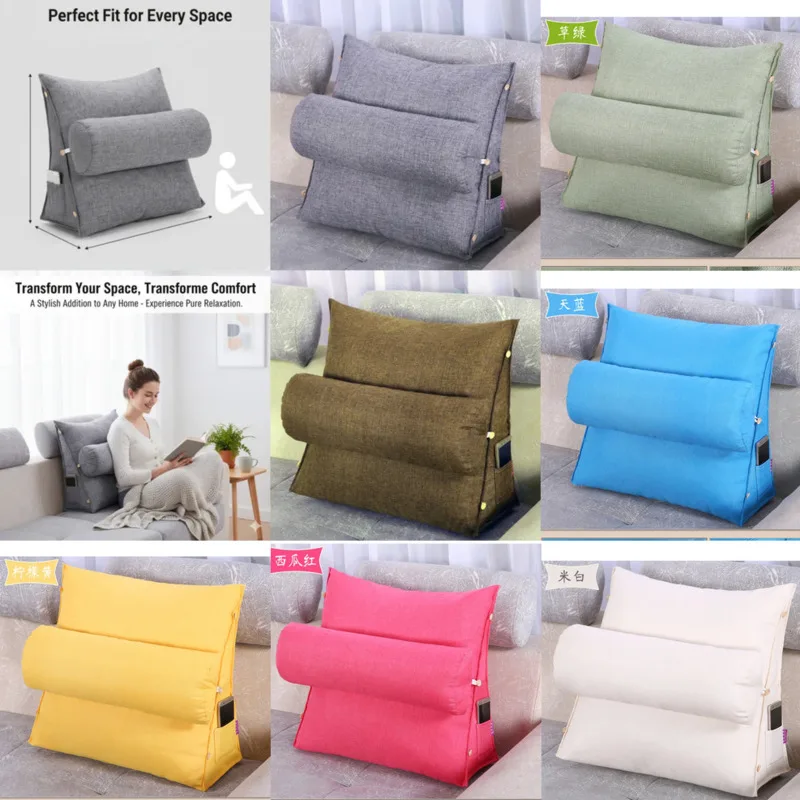 Pillow Triangular Bed Backrest Soft Headboard Cushion Removable Washable Cover Sofa Lumbar Support Pillow Office Nap Cushion New
Pillow Triangular Bed Backrest Soft Headboard Cushion Removable Washable Cover Sofa Lumbar Support Pillow Office Nap Cushion New
