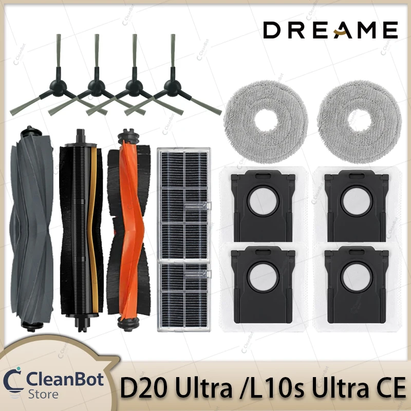 Dreame D20 Ultra/L10s Ultra CE Parts Accessories Main Brush Side Brush HEPA Filter Dust Bags Mop Cloths Spare Parts
Dreame D20 Ultra/L10s Ultra CE Parts Accessories Main Brush Side Brush HEPA Filter Dust Bags Mop Cloths Spare Parts