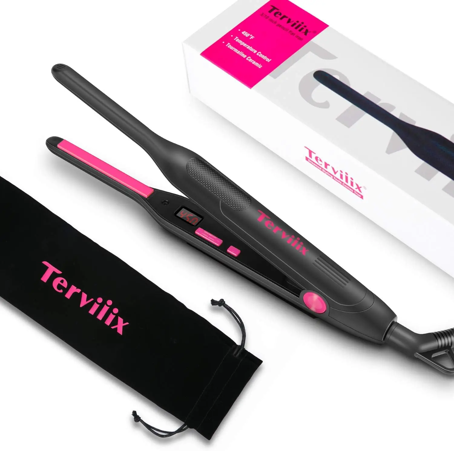Mini Flat Iron for Short Hair, Beard & Pixie Cut, 3/10 Inch Ceramic Tourmaline, Dual Voltage with Adjustable Temp & Auto Shut Off
Mini Flat Iron for Short Hair, Beard & Pixie Cut, 3/10 Inch Ceramic Tourmaline, Dual Voltage with Adjustable Temp & Auto Shut Off