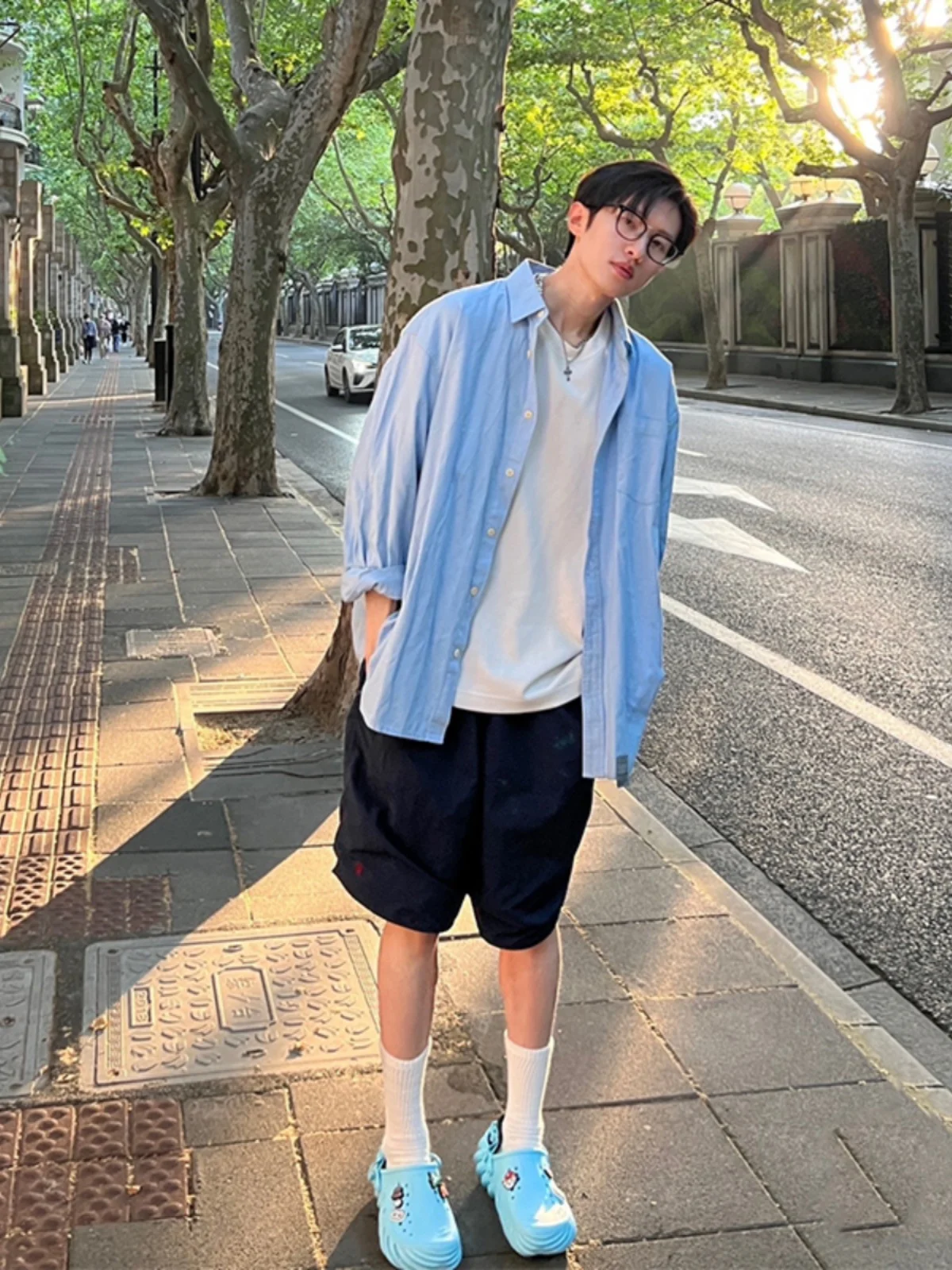 Blue Long Sve irt Jaet for Men Summer Casual Sun Protection Loose Fit Youthful Sle Faionable Flip Collar Top
Blue Long Sve irt Jaet for Men Summer Casual Sun Protection Loose Fit Youthful Sle Faionable Flip Collar Top