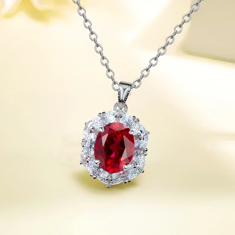 Fashionable and Luxury Artificial Colored Treasure 925 Sterling Silver Pendant Set with High Carbon Diamond Wedding Jewelry
Fashionable and Luxury Artificial Colored Treasure 925 Sterling Silver Pendant Set with High Carbon Diamond Wedding Jewelry