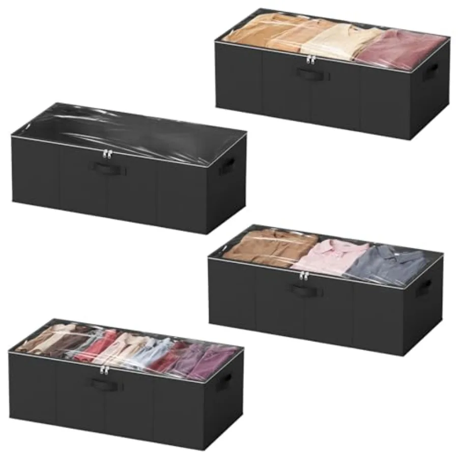 4 Pack 10" High Under Bed Storage Containers, Large Underbed Storage Organizer Bins with Lids for Bedroom, Dorm, Clothes, Close
4 Pack 10" High Under Bed Storage Containers, Large Underbed Storage Organizer Bins with Lids for Bedroom, Dorm, Clothes, Close
