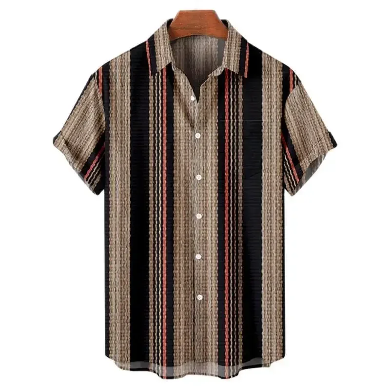 Гавайские мужские полосатые рубашки для блузки, мужская Camisa Social, повседневный топ с короткими рукавами, негабаритная спортивная одежда, модная мужская винтажная одежда
Гавайские мужские полосатые рубашки для блузки, мужская Camisa Social, повседневный топ с короткими рукавами, негабаритная спортивная одежда, модная мужская винтажная одежда