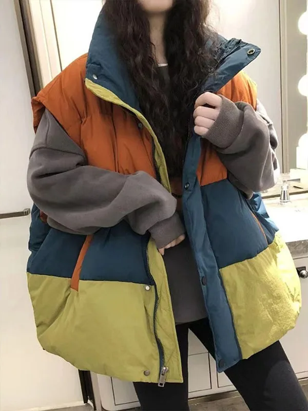 Прочный пуховый жилет свободного покроя для мужчин и женщин, модная лоскутная спецодежда, хлопковый пуховик 300, размер Pou
Прочный пуховый жилет свободного покроя для мужчин и женщин, модная лоскутная спецодежда, хлопковый пуховик 300, размер Pou