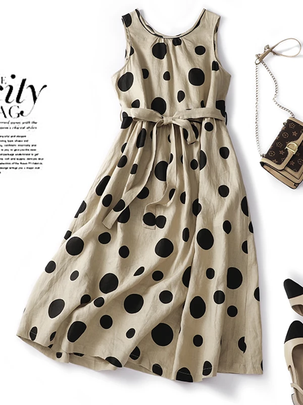 Summer Fashion Slim Fit Sleeveless Polka Dot Vest Dress High Waist A-Line Long Skirt for Women Artistic Style Breathable Skin...
Summer Fashion Slim Fit Sleeveless Polka Dot Vest Dress High Waist A-Line Long Skirt for Women Artistic Style Breathable Skin...