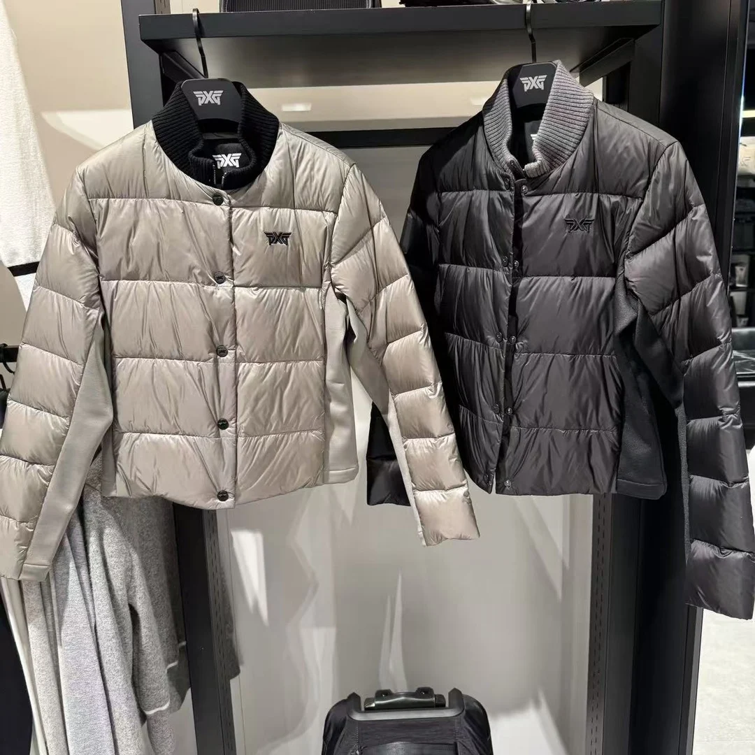 Women's Thick Down-Filled Golf Jacket with Knit Collar, Windproof and Non-Bulky
Women's Thick Down-Filled Golf Jacket with Knit Collar, Windproof and Non-Bulky