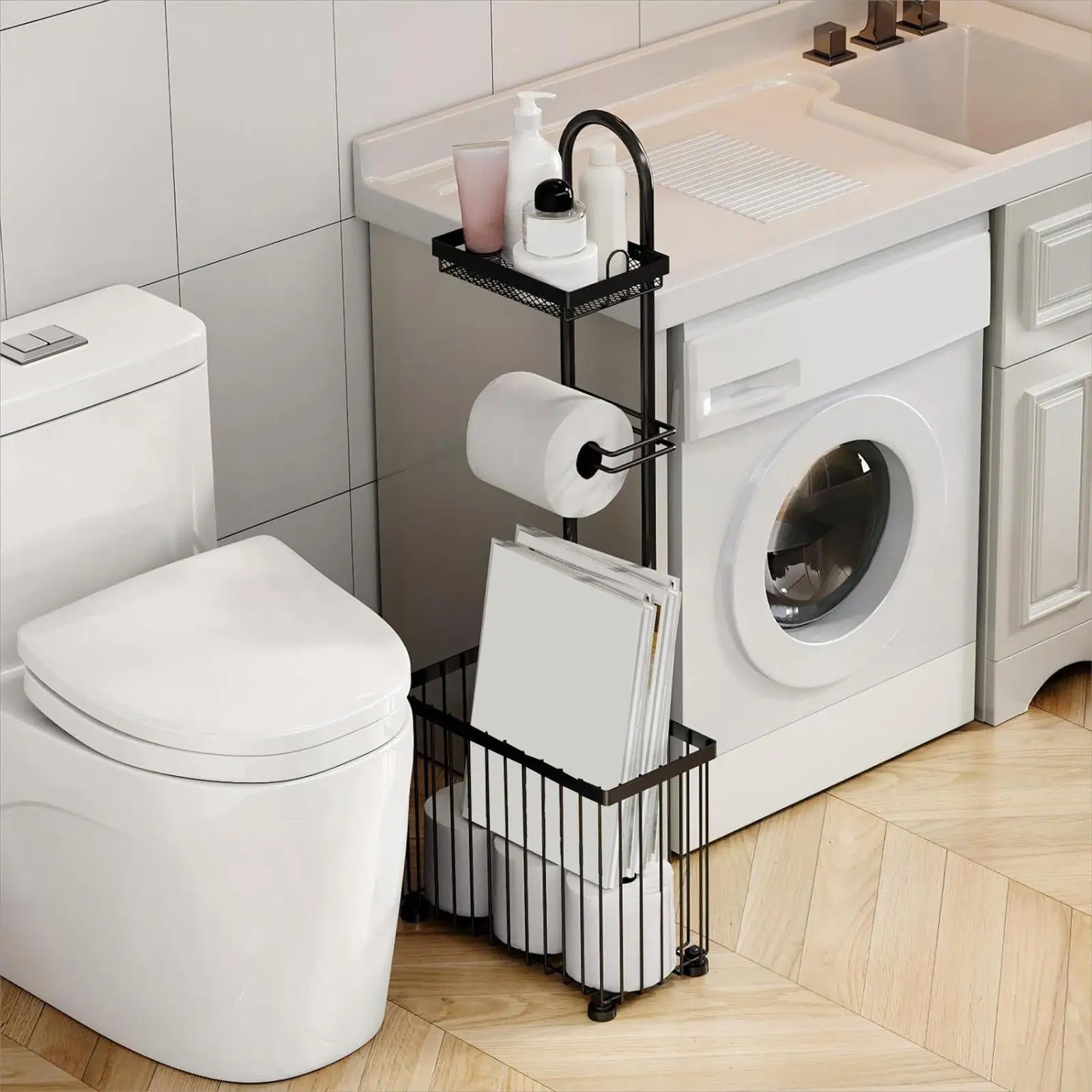 Подставка для туалетной бумаги, органайзер для ванной комнаты, домашняя кухня с полкой для хранения, диспенсер для рулонов папиросной бумаги для кабинок 
Подставка для туалетной бумаги, органайзер для ванной комнаты, домашняя кухня с полкой для хранения, диспенсер для рулонов папиросной бумаги для кабинок