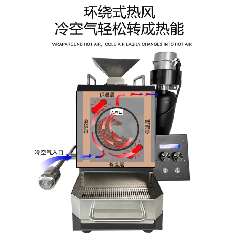 Stainless Steel Hot Air Professional Coffee Bean Roaster Electric Small Household Coffee Roaster
Stainless Steel Hot Air Professional Coffee Bean Roaster Electric Small Household Coffee Roaster