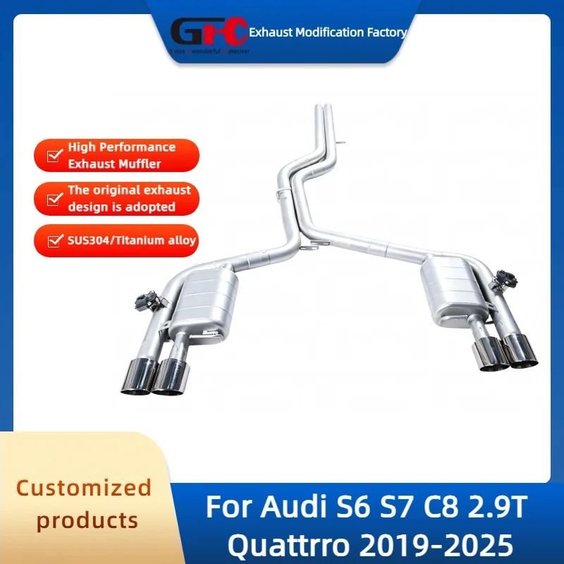 GFC Catback Valvetronic Exhaust Pipe for Audi S6 S7 C8 2.9T Quattrro 2019-2025 High-Performance Stainless Steel Valve Muffler
GFC Catback Valvetronic Exhaust Pipe for Audi S6 S7 C8 2.9T Quattrro 2019-2025 High-Performance Stainless Steel Valve Muffler