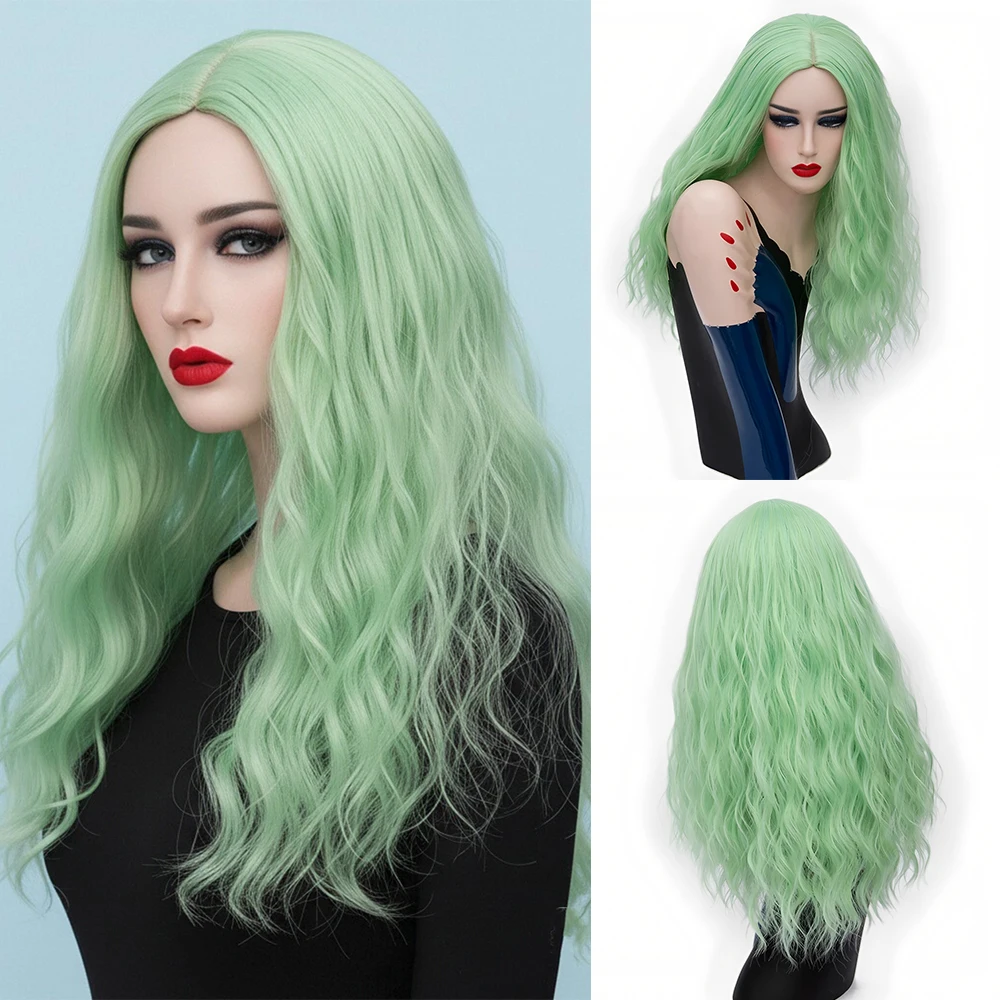 Синтетический длинный вьющийся парик мятно-зеленого цвета с челкой для женщин, косплея, вечеринок в стиле Лолита, реалистичные искусственные волосы
Синтетический длинный вьющийся парик мятно-зеленого цвета с челкой для женщин, косплея, вечеринок в стиле Лолита, реалистичные искусственные волосы