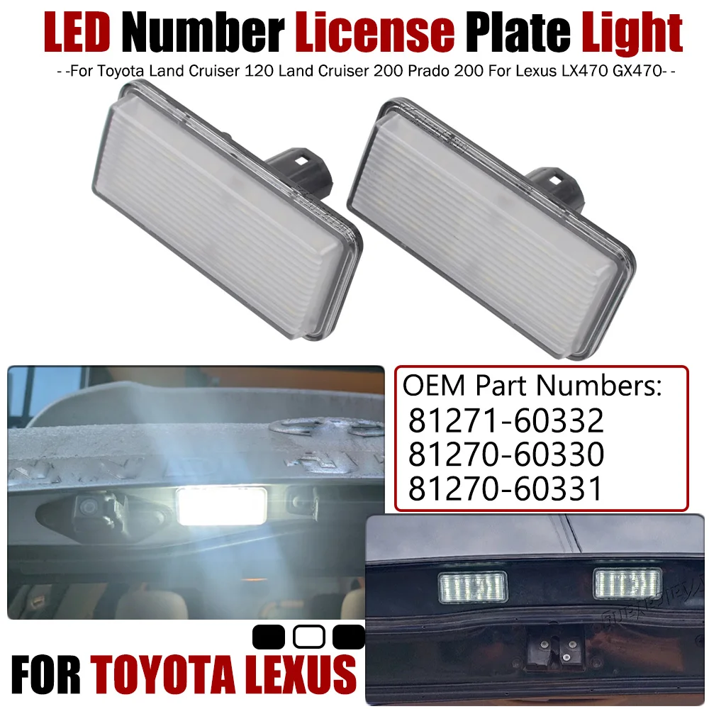 2pcs LED Car Number License Plate Light For Toyota Land Cruiser 120 Land Cruiser 200 Prado 200 for Lexus LX470 LX570 Error Free
2pcs LED Car Number License Plate Light For Toyota Land Cruiser 120 Land Cruiser 200 Prado 200 for Lexus LX470 LX570 Error Free