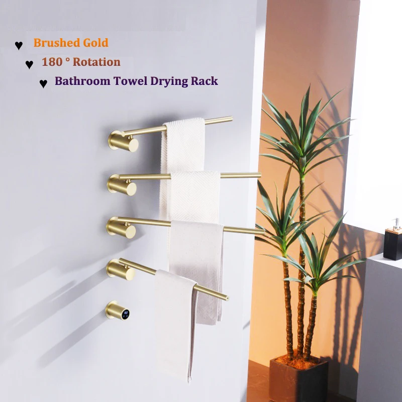 Электрическая вешалка для полотенец из матового золота с вращением на 180 градусов, сенсорным экраном, скрытой установкой, 3 стержня, 4 стержня, 5 стержней, доступны вариант
Электрическая вешалка для полотенец из матового золота с вращением на 180 градусов, сенсорным экраном, скрытой установкой, 3 стержня, 4 стержня, 5 стержней, доступны вариант