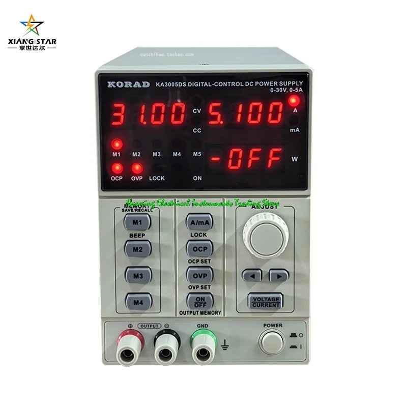 KORAD KA3005DS/KA3005PS высокоточный регулируемый цифровой источник питания постоянного тока KA3005PS для программирования 30 В/5 А для лаборатории
KORAD KA3005DS/KA3005PS высокоточный регулируемый цифровой источник питания постоянного тока KA3005PS для программирования 30 В/5 А для лаборатории